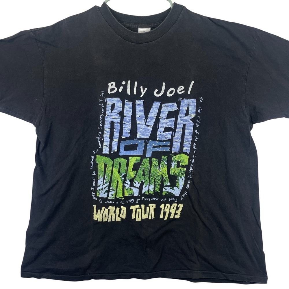 Billy Joel River of Dreams Tour T Shirt Men's XXL Black Vintage 1993 USA
